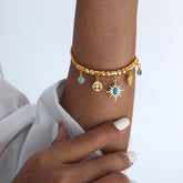 Elegant Bracelet with Turquoise Charms